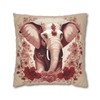 Pillow Case Red and Beige Elephant Throw Pillows| De Jouy Style Throw Pillow | Spring Cottagecore | Living Room, Dorm Room Pillows