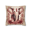 Pillow Case Red and Beige Elephant Throw Pillows| De Jouy Style Throw Pillow | Spring Cottagecore | Living Room, Dorm Room Pillows