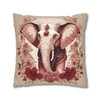 Pillow Case Red and Beige Elephant Throw Pillows| De Jouy Style Throw Pillow | Spring Cottagecore | Living Room, Dorm Room Pillows