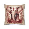 Pillow Case Red and Beige Elephant Throw Pillows| De Jouy Style Throw Pillow | Spring Cottagecore | Living Room, Dorm Room Pillows