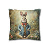 Pillow Case Garden Rabbit Easter Throw Pillow| Old World Style Easter Bunny Throw Pillows | Living Room, Bedroom, Dorm Room Pillows