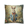 Pillow Case Garden Rabbit Easter Throw Pillow| Old World Style Easter Bunny Throw Pillows | Living Room, Bedroom, Dorm Room Pillows