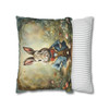 Pillow Case Garden Rabbit Easter Throw Pillow| Old World Style Easter Bunny Throw Pillows | Living Room, Bedroom, Dorm Room Pillows