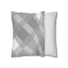 Gray Plaid Pattern Throw Pillow Cover| Super Soft Polyester Accent Pillow