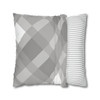 Gray Plaid Pattern Throw Pillow Cover| Super Soft Polyester Accent Pillow