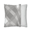 Gray Plaid Pattern Throw Pillow Cover| Super Soft Polyester Accent Pillow