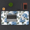 Blue Rose Gaming Desk Mat| Office Decor| Computer Gaming Accessory| Birthday Gift