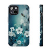 Spring in White and Blue design Tough Phone Case iPhone in 21 different sizes. Compatible iPhone 7, 8, X, 11, 12, 13, 14 and more.