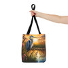 Blue Heron Tote Bag| Book Tote| Wildlife Design Beach Bag| Overnight Tote| Weekender Bag| Three Sizes