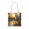 Blue Heron Tote Bag| Book Tote| Wildlife Design Beach Bag| Overnight Tote| Weekender Bag| Three Sizes