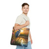 Blue Heron Tote Bag| Book Tote| Wildlife Design Beach Bag| Overnight Tote| Weekender Bag| Three Sizes