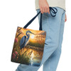 Blue Heron Tote Bag| Book Tote| Wildlife Design Beach Bag| Overnight Tote| Weekender Bag| Three Sizes