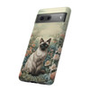 Siamese Cat on a Misty Morning Tough Cell Phone Case| iPhone, Samsung Galaxy and Google Pixel Devices |Glossy or Matte Options