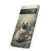 Siamese Cat on a Misty Morning Tough Cell Phone Case| iPhone, Samsung Galaxy and Google Pixel Devices |Glossy or Matte Options