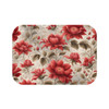 Dainty Red Floral Non-Slip Bath Mat| Great for bathroom, kitchen, laundry and even bedside| Beautiful, rich colors