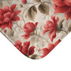 Dainty Red Floral Non-Slip Bath Mat| Great for bathroom, kitchen, laundry and even bedside| Beautiful, rich colors