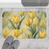 Spring Tulips Non-Slip Bath Mat. Great for bath, kitchen, laundry and even bedside. Beautiful, rich color.