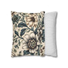 Vintage Floral Teal and Cream Throw Pillows| BohoThrow Pillows | Living Room, Bedroom, Dorm Room Pillows