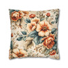 Vintage Floral Orange, Teal and Cream Throw Pillows| BohoThrow Pillows | Living Room, Bedroom, Dorm Room Pillows