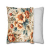 Vintage Floral Orange, Teal and Cream Throw Pillows| BohoThrow Pillows | Living Room, Bedroom, Dorm Room Pillows