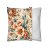 Vintage Floral Orange, Teal and Cream Throw Pillows| BohoThrow Pillows | Living Room, Bedroom, Dorm Room Pillows