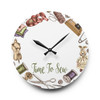 Time To Sew Square or Round Acrylic Wall Clock| Hand Drawn Graphic| Sewing Craft Room Clock| Holiday Birthday Gift| Seamstress Gift