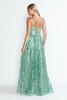 Lenovia 8235 Wrap Style Mesh Formal Prom Or Evening Gown Sage green
