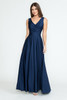 Lenovia 5242 Wrap Style Long Sleeveless Bridesmaid or Evening Gown  Navy blue