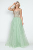 Lenovia 8236 Beaded Metallic And Tulle Prom Gown Sage green