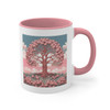 Pink Tree of Life Rowan Tree Accent Coffee Mug, 11oz. Great for coffee, tea, cocoa or the beverage of your choice.