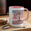 Pink Tree of Life Rowan Tree Accent Coffee Mug, 11oz. Great for coffee, tea, cocoa or the beverage of your choice.