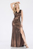 Lenovia 5322-A Long Double Foil Prom Or Formal Gown sienna