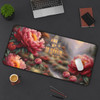 Red Peonies in the  Fog Desk Mat Mousepad. Whether protecting your desk or gaming, this beautiful mat does the job.