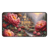 Red Peonies in the  Fog Desk Mat Mousepad. Whether protecting your desk or gaming, this beautiful mat does the job.