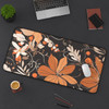 Abstract Fall Floral Design Desk Mat| Orange and Black| Three Sizes| Mousepad Desk Protector