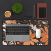 Abstract Fall Floral Design Desk Mat| Orange and Black| Three Sizes| Mousepad Desk Protector