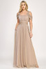 Lenovia 5327 Bridesmaid Dress in Foil Fabric with Cold Shoulder Styling