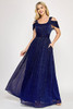 Lenovia 5327 Bridesmaid Dress in Foil Fabric with Cold Shoulder Styling