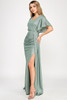 Lenovia 5329 Foil Fabric Bridesmaids or Formal Evening Dress