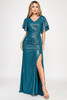 Lenovia 5329 Foil Fabric Bridesmaids or Formal Evening Dress