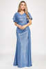 Lenovia 5329 Foil Fabric Bridesmaids or Formal Evening Dress