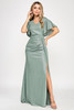 Lenovia 5329 Foil Fabric Bridesmaids or Formal Evening Dress