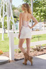Nox Anabel 212-G Short Homecoming Dress Sequined Floral Design