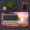 Tree of Life Rowan Tree in Pink and Yellow Desk Mat. Unique gaming pad or desk protector. Three sizes for all of your mousepad needs.