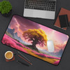 Tree of Life Rowan Tree in Pink and Yellow Desk Mat. Unique gaming pad or desk protector. Three sizes for all of your mousepad needs.