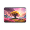 Tree of Life Rowan Tree in Pink and Yellow Desk Mat. Unique gaming pad or desk protector. Three sizes for all of your mousepad needs.