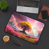 Tree of Life Rowan Tree in Pink and Yellow Desk Mat. Unique gaming pad or desk protector. Three sizes for all of your mousepad needs.
