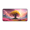 Tree of Life Rowan Tree in Pink and Yellow Desk Mat. Unique gaming pad or desk protector. Three sizes for all of your mousepad needs.
