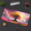Tree of Life Rowan Tree in Pink and Yellow Desk Mat. Unique gaming pad or desk protector. Three sizes for all of your mousepad needs.