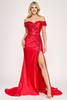 Lenovia 8353 Off The Shoulder Sateen Embroidered Gown